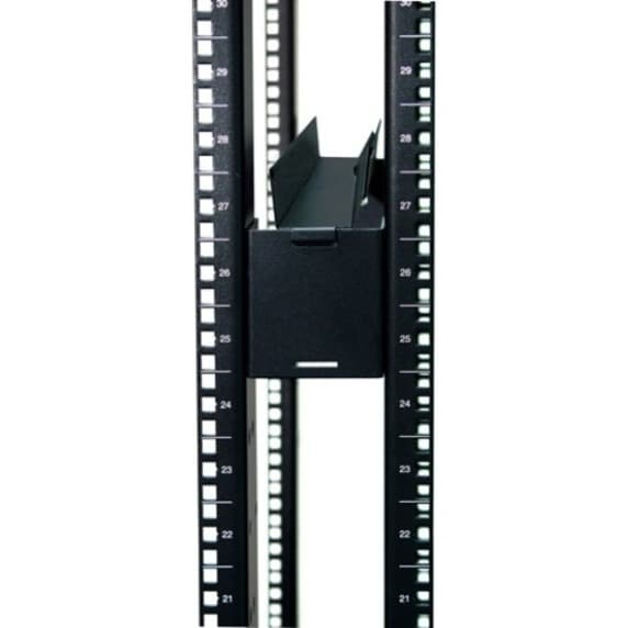 APC black side channel cable trough for rack-mounted cable management