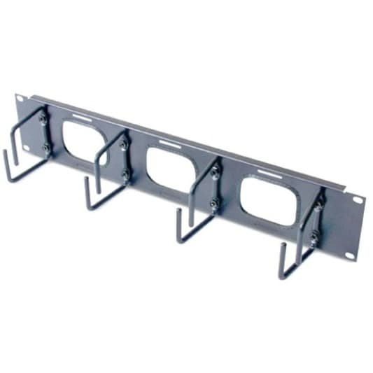 APC AR8428 2U black horizontal cable organizer with pass-through routing for front rack cable management