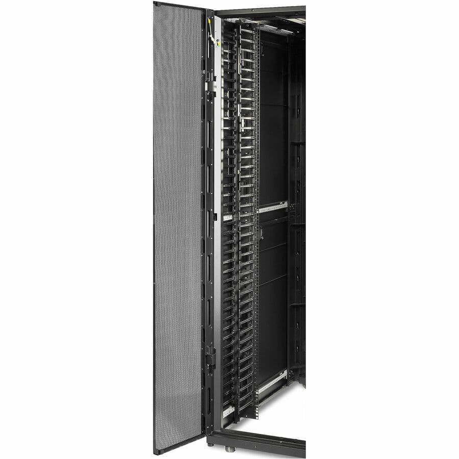 APC AR7580A vertical cable manager 2-pack, black, for 42U rack cable routing