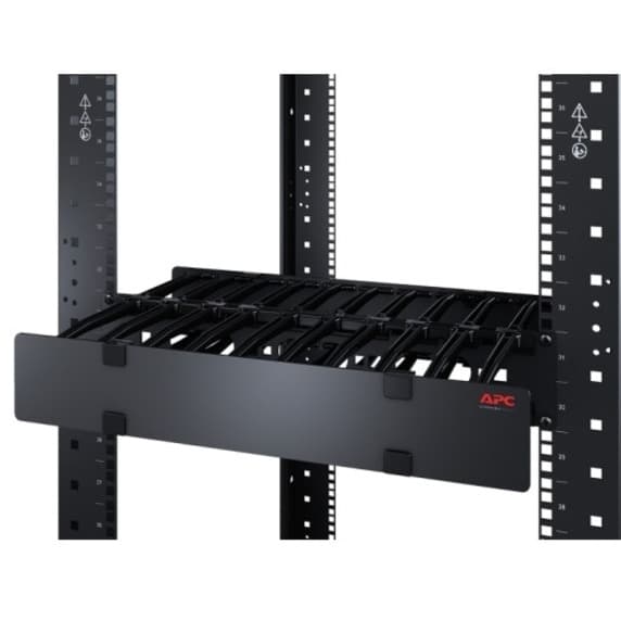 APC AR8600A 2U horizontal cable manager in black for 19-inch rack enclosures