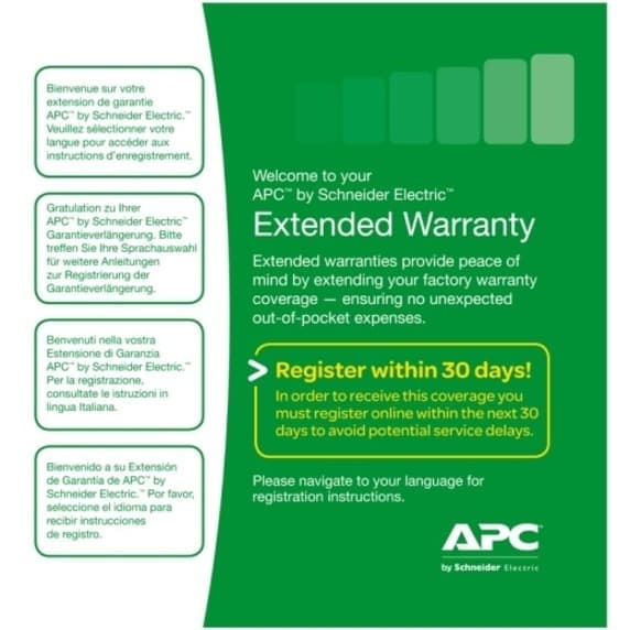 APC 1-year parts and software extended warranty service package