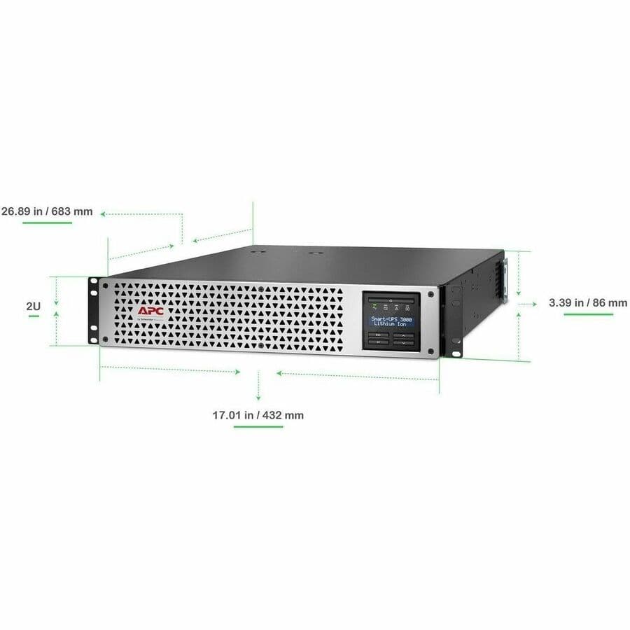 APC Smart-UPS SMTL3000RM2UC 3,000 VA 120V lithium-ion rack mount UPS with SmartConnect port