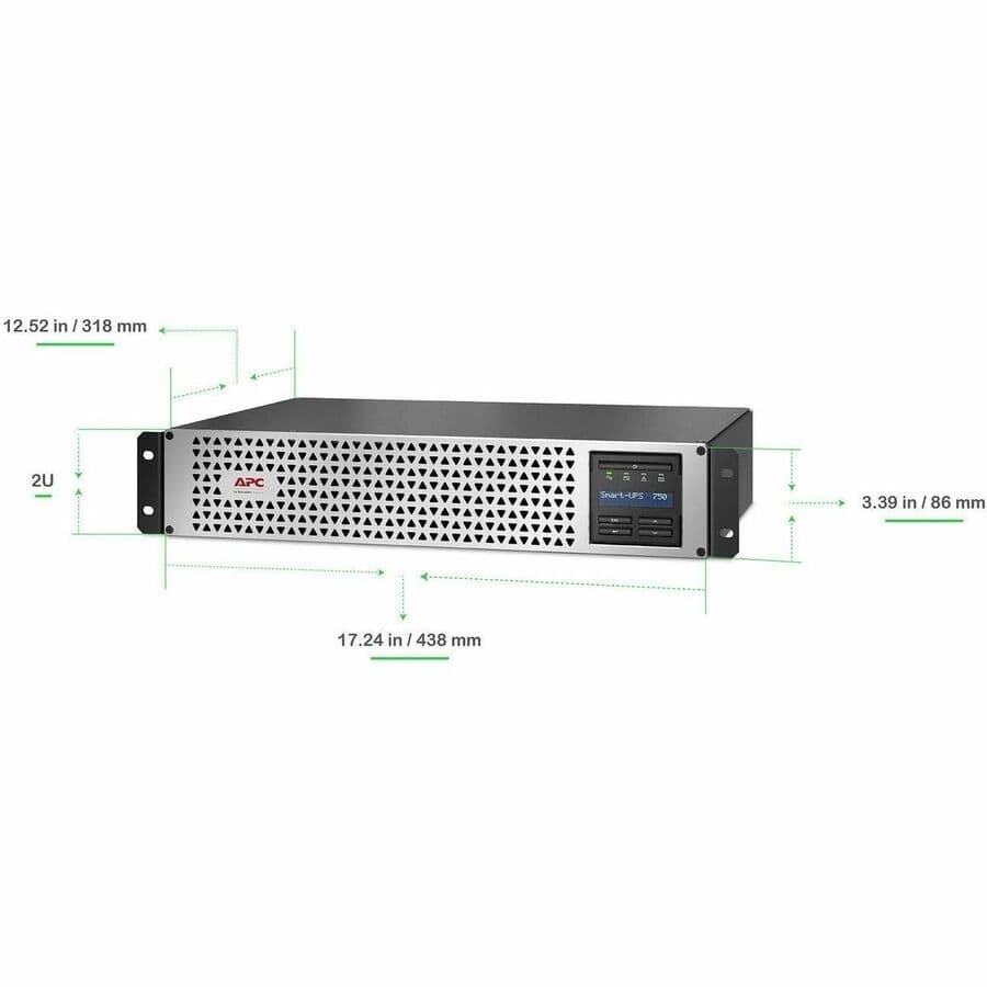 APC Smart-UPS Lithium 750 VA short-depth 2U rack mount with network management