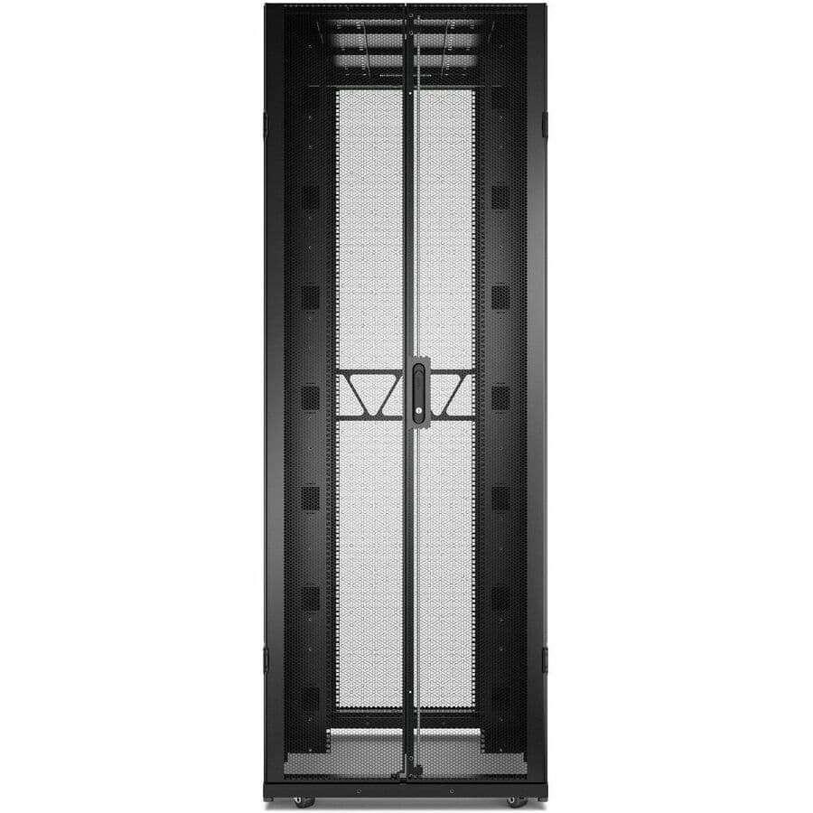APC NetShelter SX Gen 2 48U black server rack enclosure with side panels, 800 mm x 1,200 mm footprint