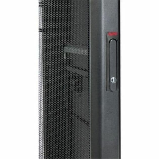 Black APC NetShelter SX 42U rack enclosure with roof and side panels for enterprise IT equipment