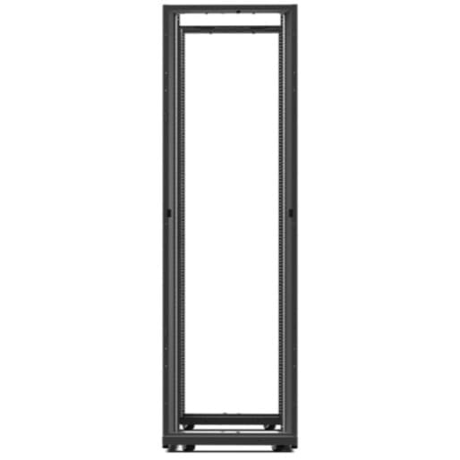 Black 42 U Schneider Electric NetShelter AV enclosure with 600 mm width, 825 mm depth, and open-frame threaded rails