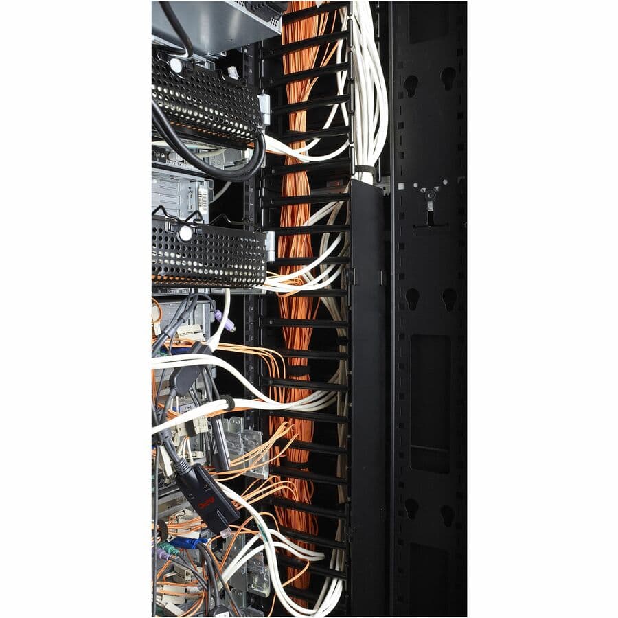 APC AR7586 black hinged covers for 45U rack cable management, 2-pack