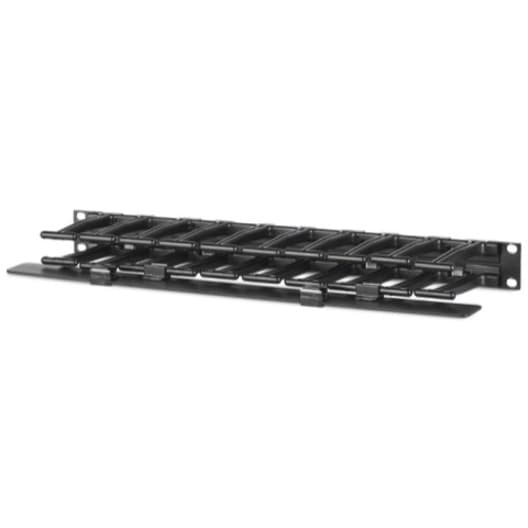 APC AR8602A horizontal cable manager, 1U, 4 inch deep, single-sided with cover, black