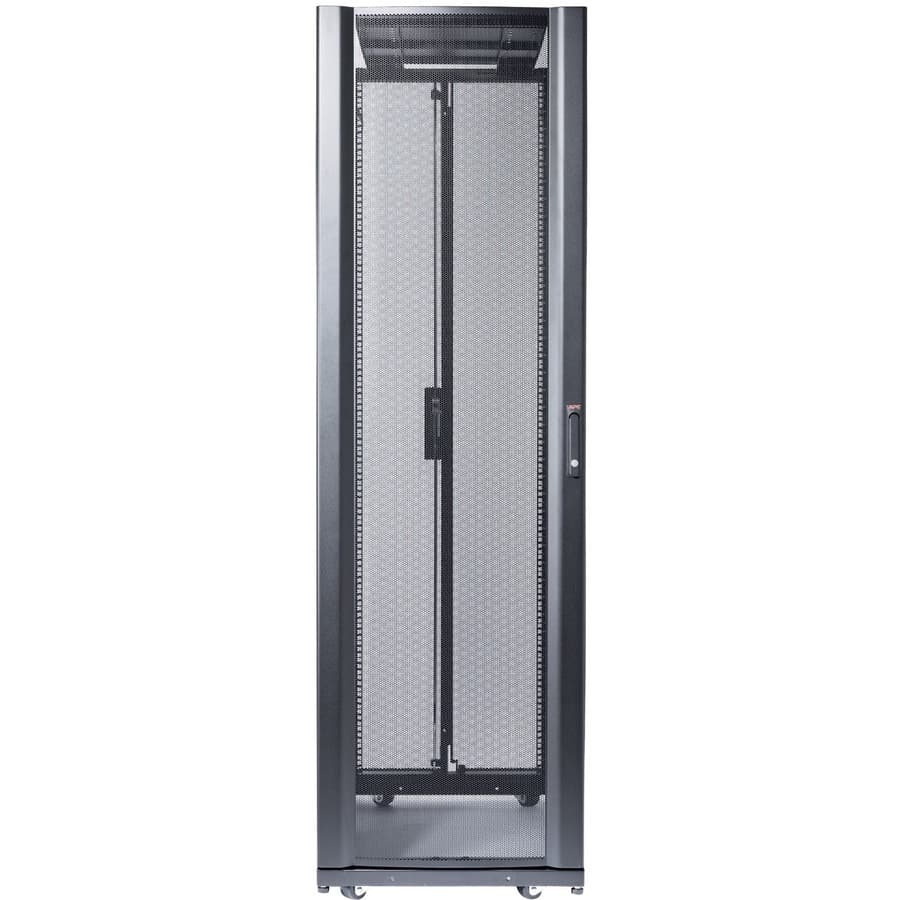 APC NetShelter SX 42U black floor-standing enclosure with side panels, 600 mm wide and 1,200 mm deep