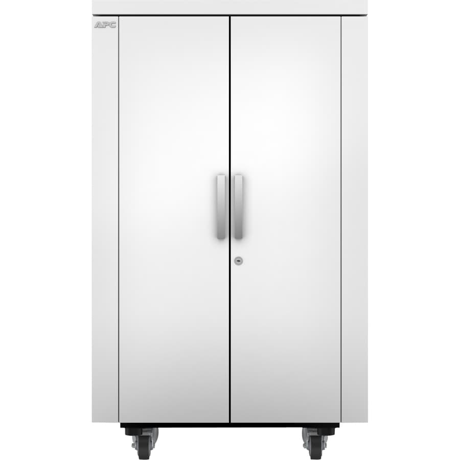 White APC NetShelter CX 24U soundproof server enclosure for office and branch deployments