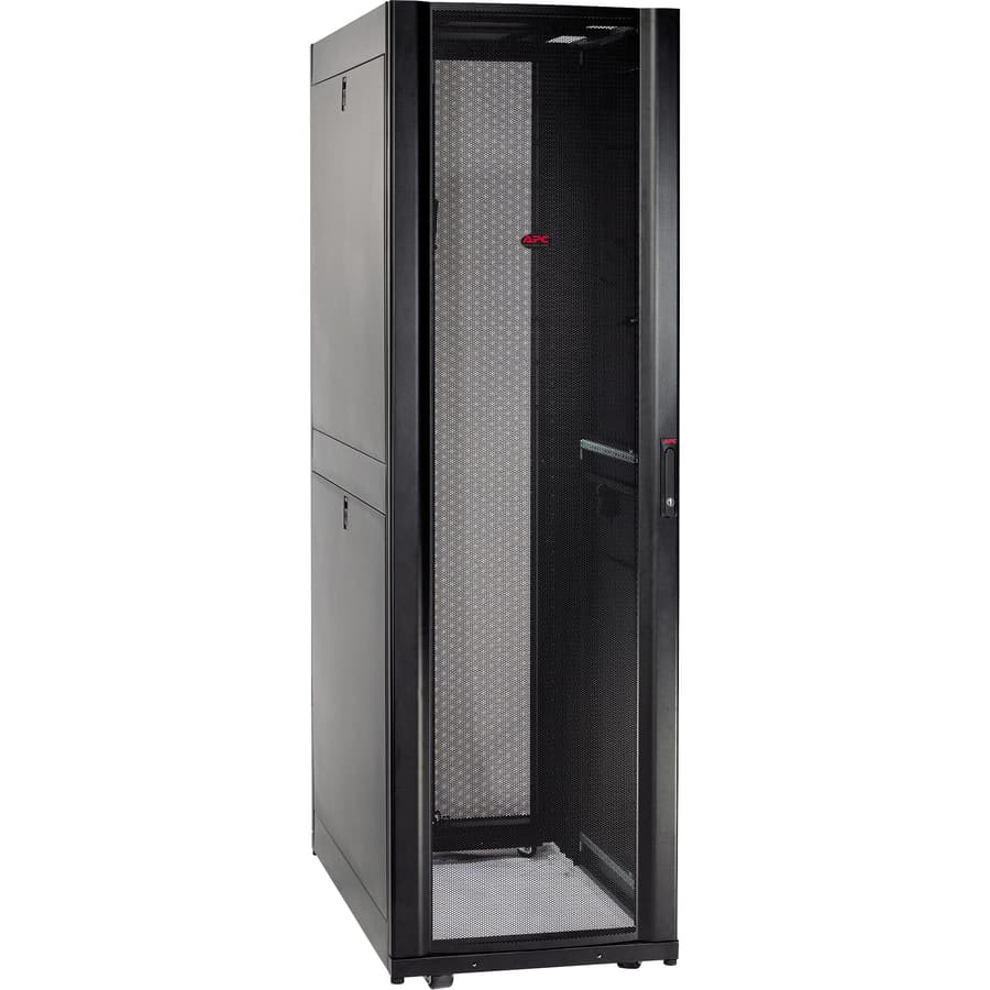 APC NetShelter SX 42U black floor-standing server rack enclosure with side panels