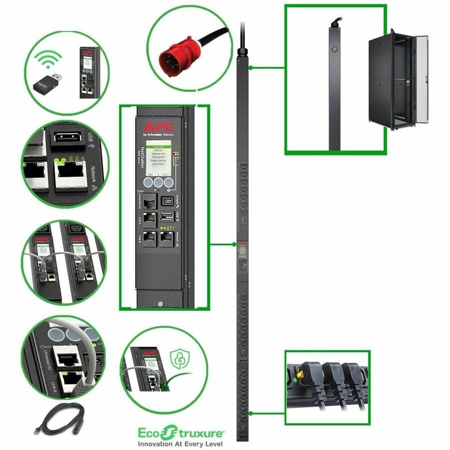 APC APDU9981EU3 Zero U switched rack PDU for high-density enterprise power distribution