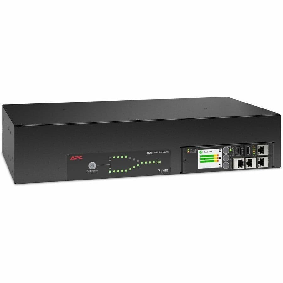 APC AP4424A rack ATS with IEC 309 input and 16 C13 plus 2 C19 outlets