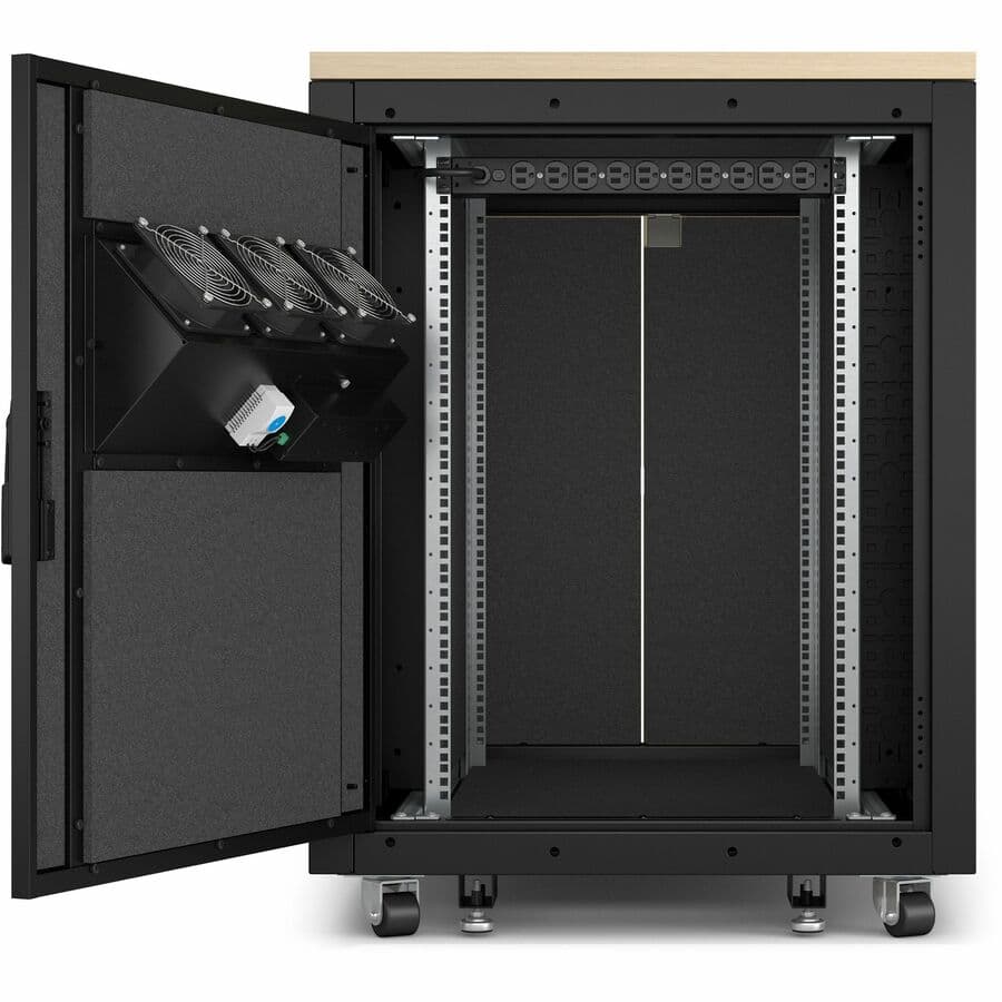 APC NetShelter Soundproof 17U maple server rack enclosure for quiet equipment deployment