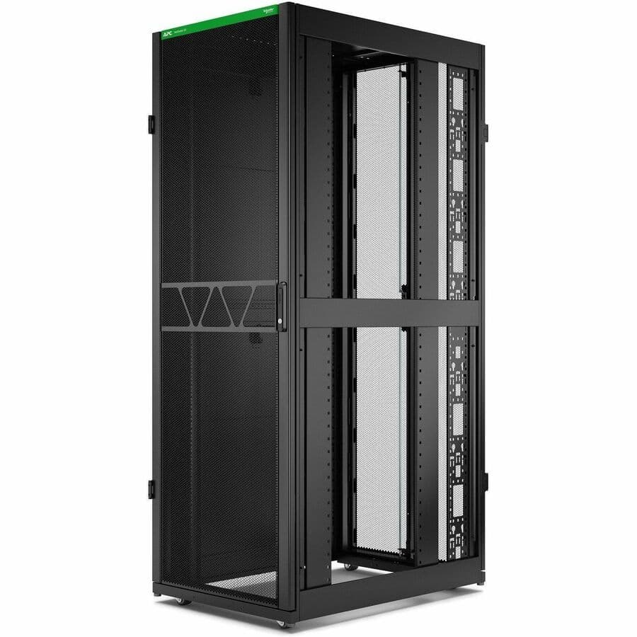 APC NetShelter SX Gen 2 45U black floor-standing server rack enclosure with side panels