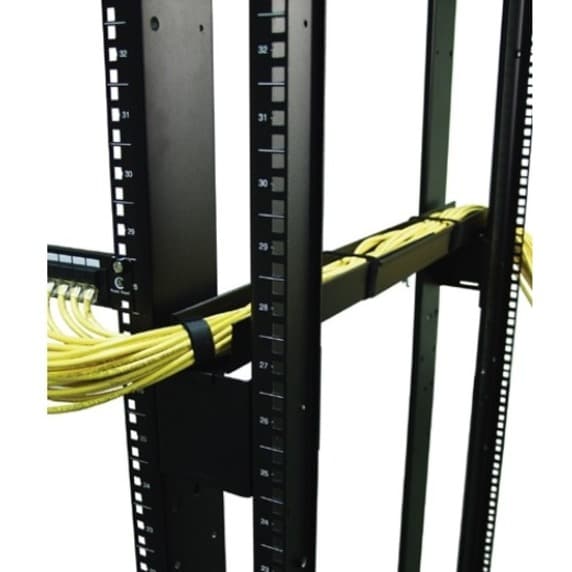 APC black side channel cable trough for rack-mounted cable management