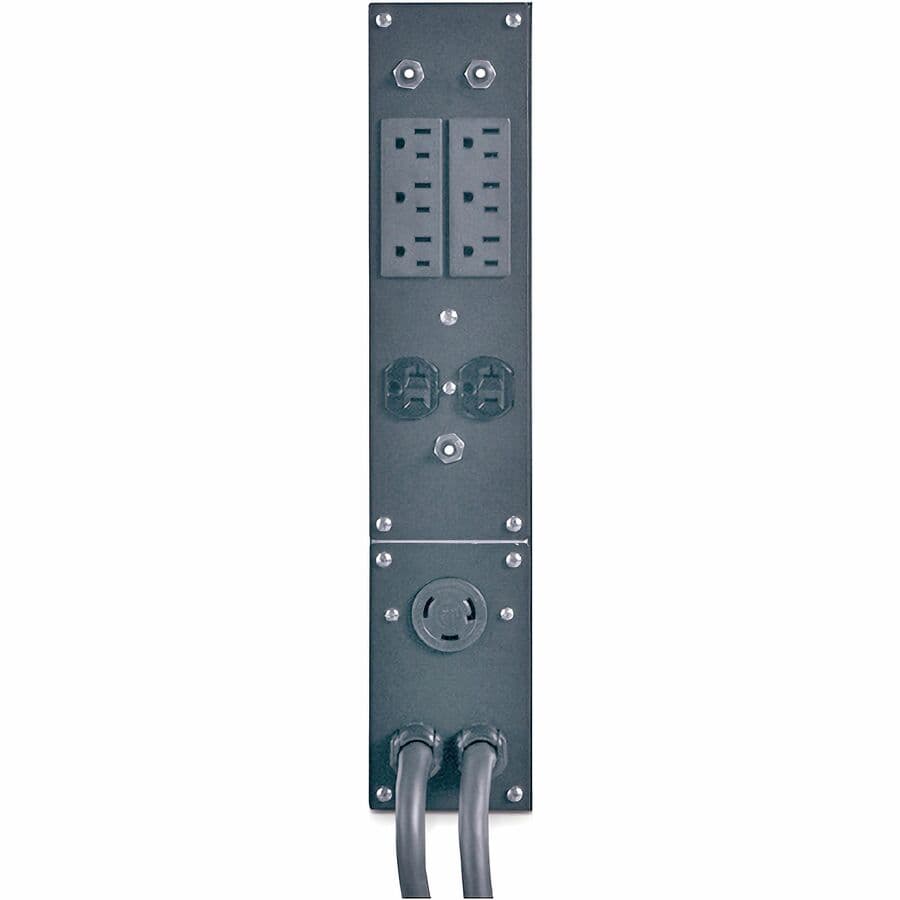 APC 2U service bypass panel with L5-30P input and 8 output receptacles