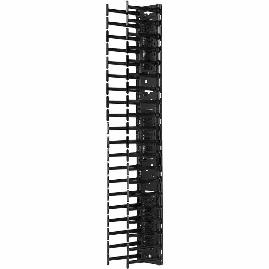 APC AR7580A vertical cable manager 2-pack, black, for 42U rack cable routing