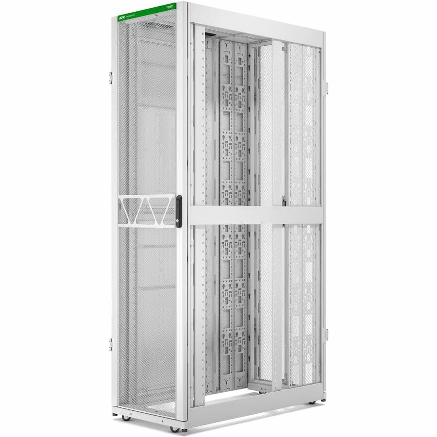 White APC NetShelter SX 48U enclosed rack cabinet with 19-inch mounting and 41.26-inch depth