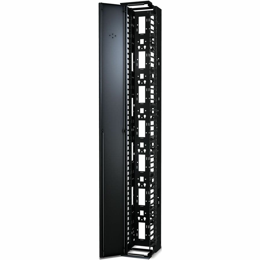 APC AR8635 vertical cable manager, 84.02-inch black single-sided rack cable organizer for APC NetShelter enclosures