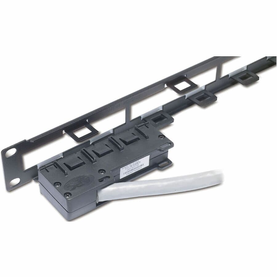 APC AR8451 1U data distribution panel for organizing four cables in a rack