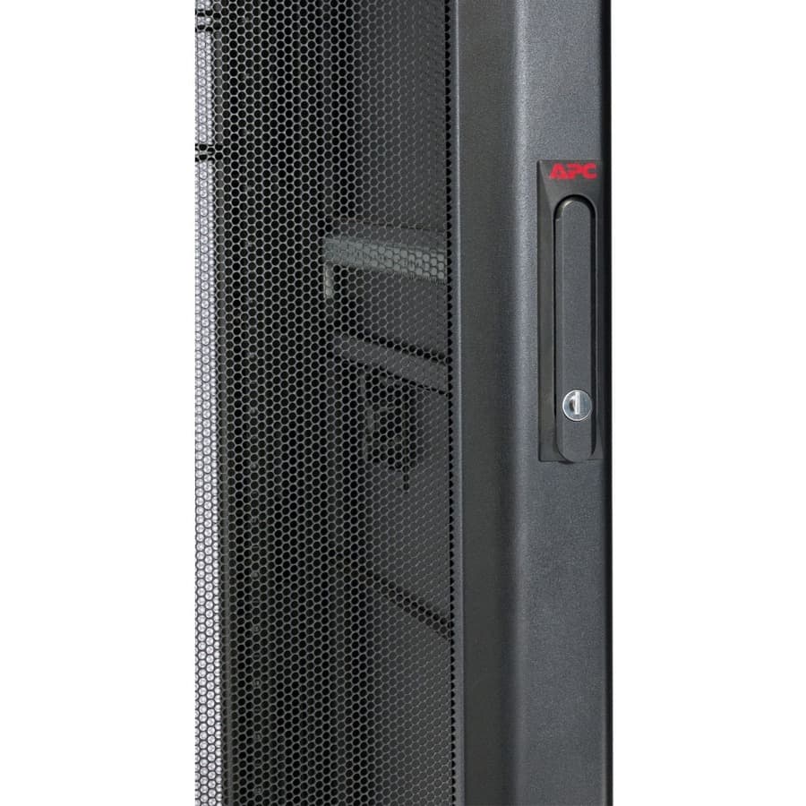 NetShelter SX 48U black floor standing rack enclosure with side panels, 600 mm wide and 1,200 mm deep