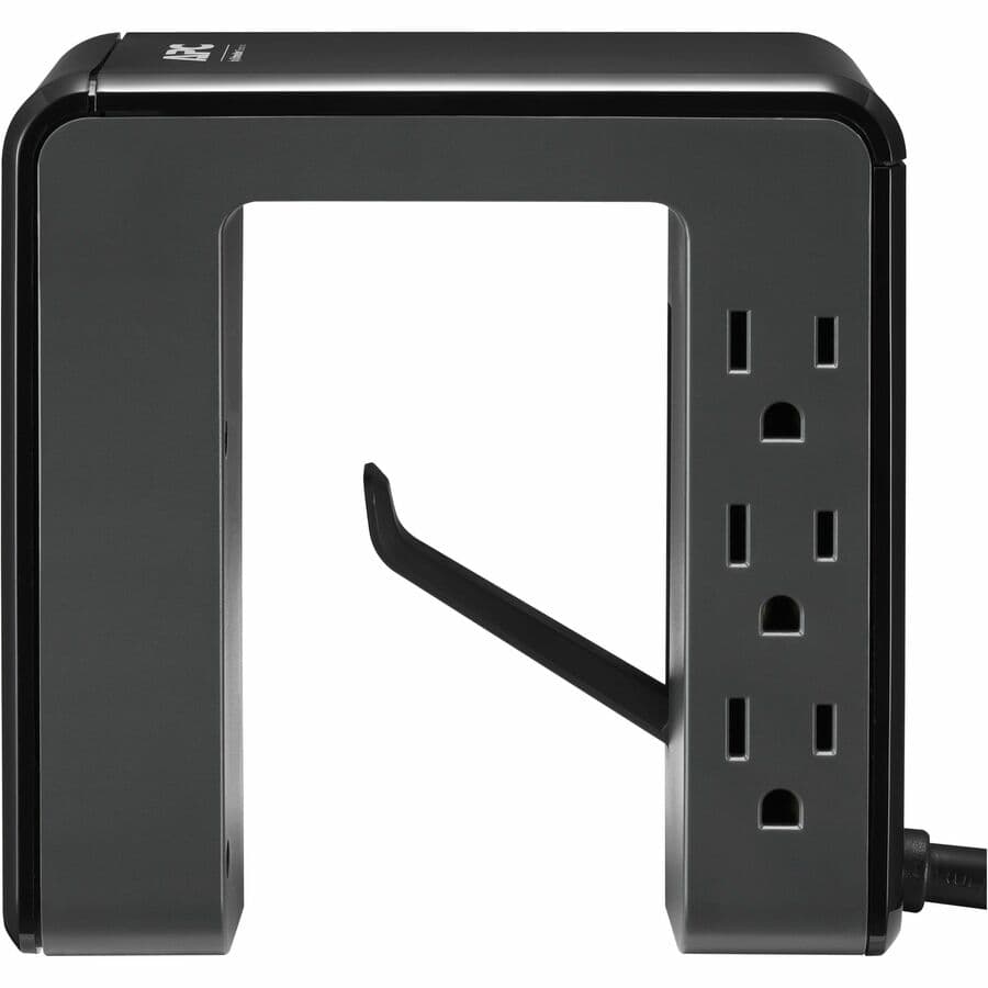 APC PE6U21 desk mount surge protector with 6 outlets, 1 USB port, and U-shape design