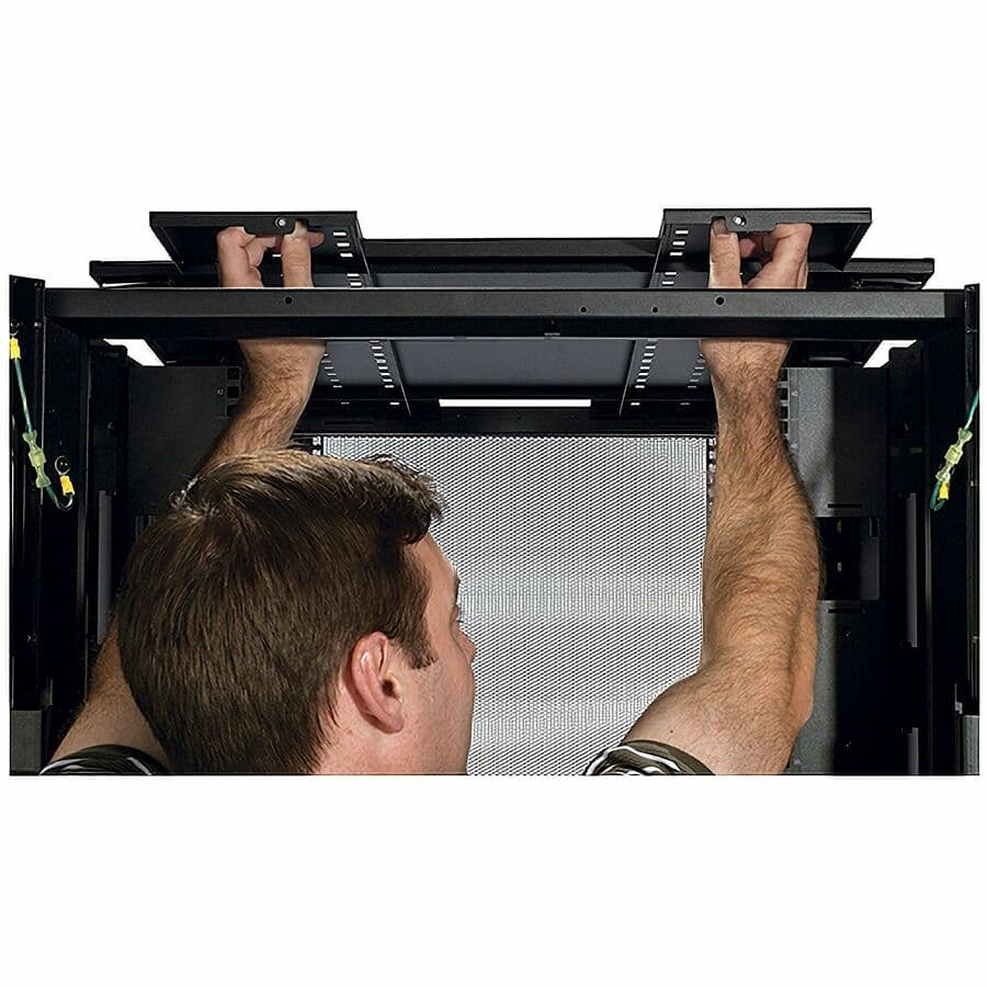 APC NetShelter SX 42U black floor-standing rack enclosure with 700 mm width, 1,070 mm depth, and side panels
