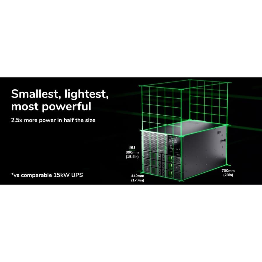 APC Smart-UPS Modular Ultra 5 kW rack-mount UPS, scalable to 15 kW, 9U, with LCD display