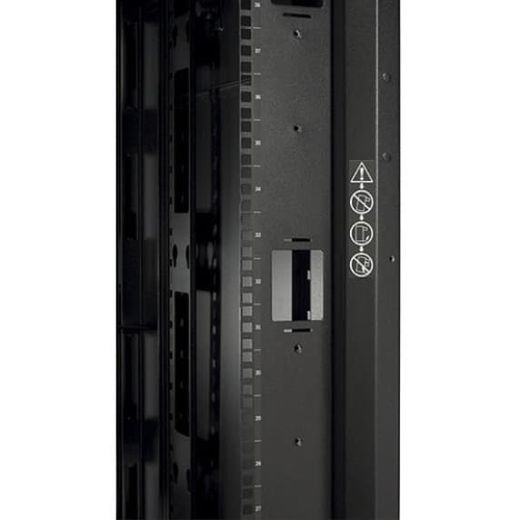 Black Schneider Electric NetShelter SX 42U floor-standing rack enclosure with side panels, 750 mm wide and 1,070 mm deep