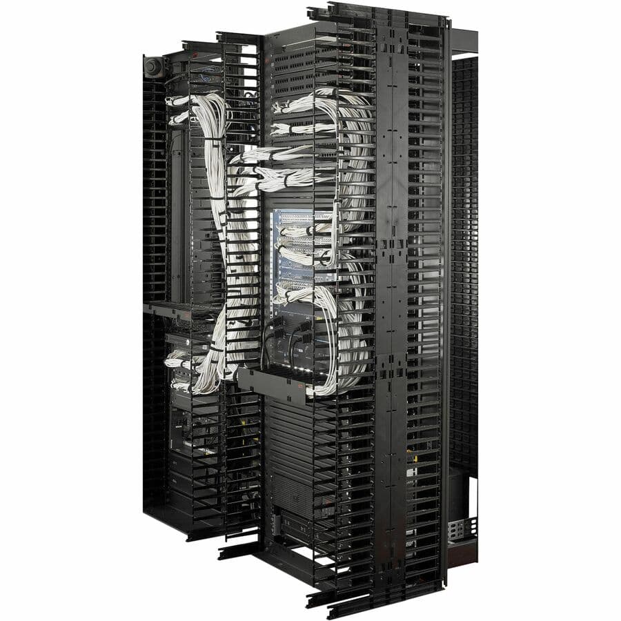 APC AR8715 vertical cable manager for 2- and 4-post racks, 84 in x 6 in, single-sided with door