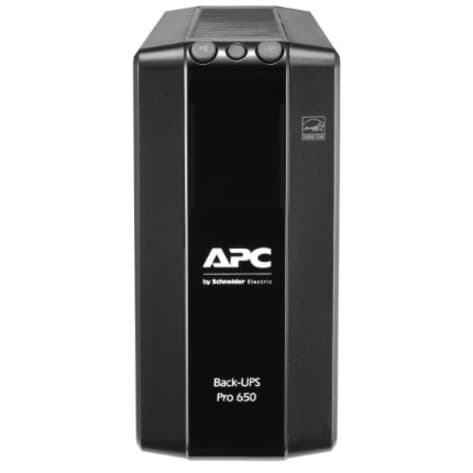 APC Back-UPS Pro BR 650 VA desktop UPS with 6 outlets, AVR, and LCD display