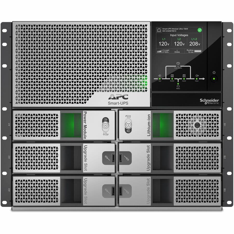 APC Smart-UPS Modular Ultra 5 kW rack-mount UPS, scalable to 15 kW, 9U, with LCD display