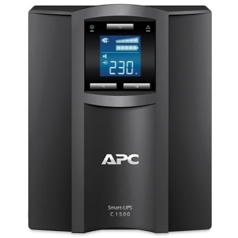 APC Smart-UPS C 1,500 VA desktop UPS with LCD display and 230 V output