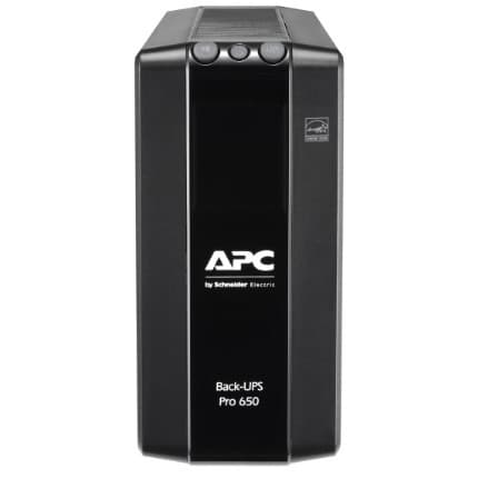 APC Back-UPS Pro BR 650 VA desktop UPS with 6 outlets, AVR, and LCD display