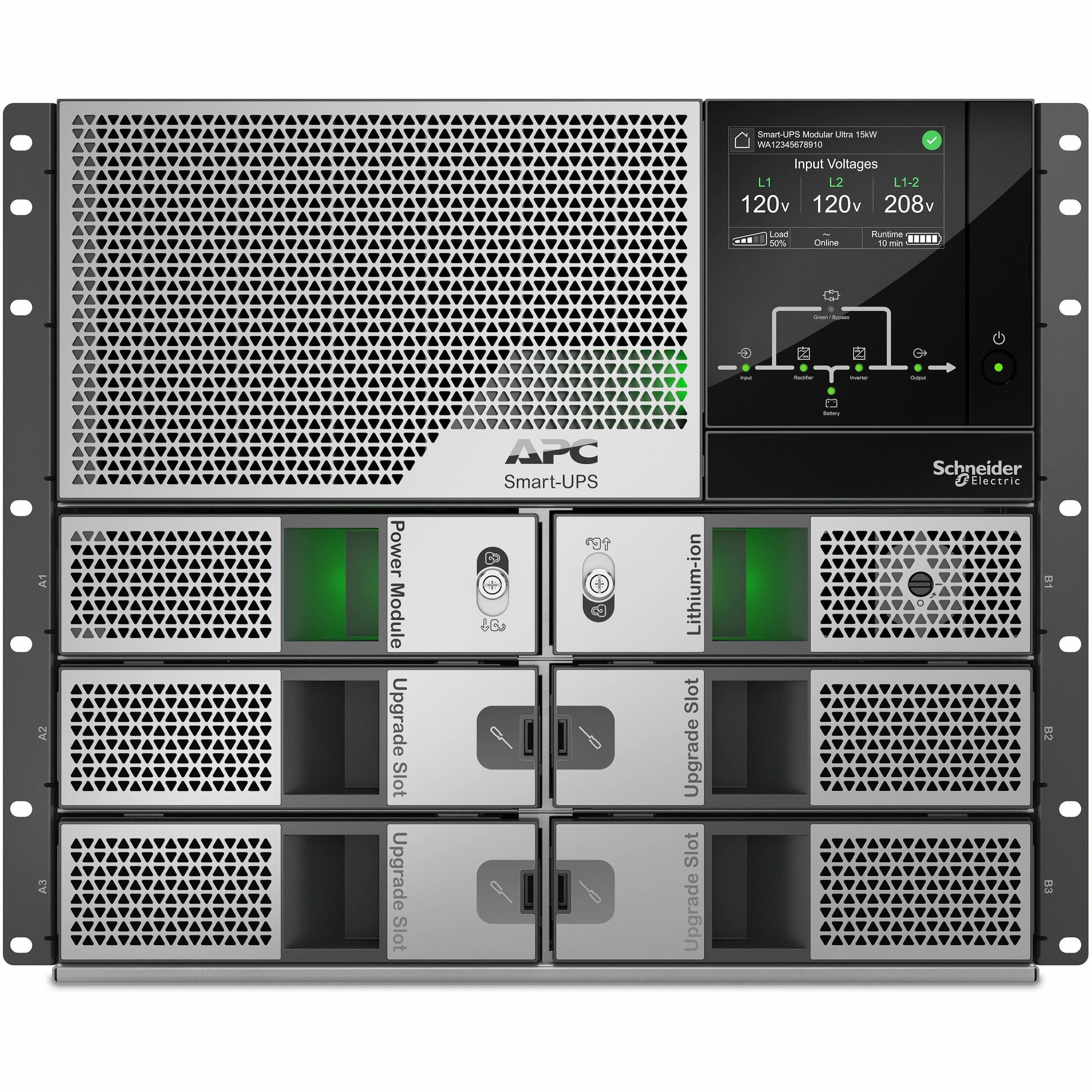 APC Smart-UPS Modular Ultra 5 kW rack-mount UPS, scalable to 15 kW, 9U, with LCD display