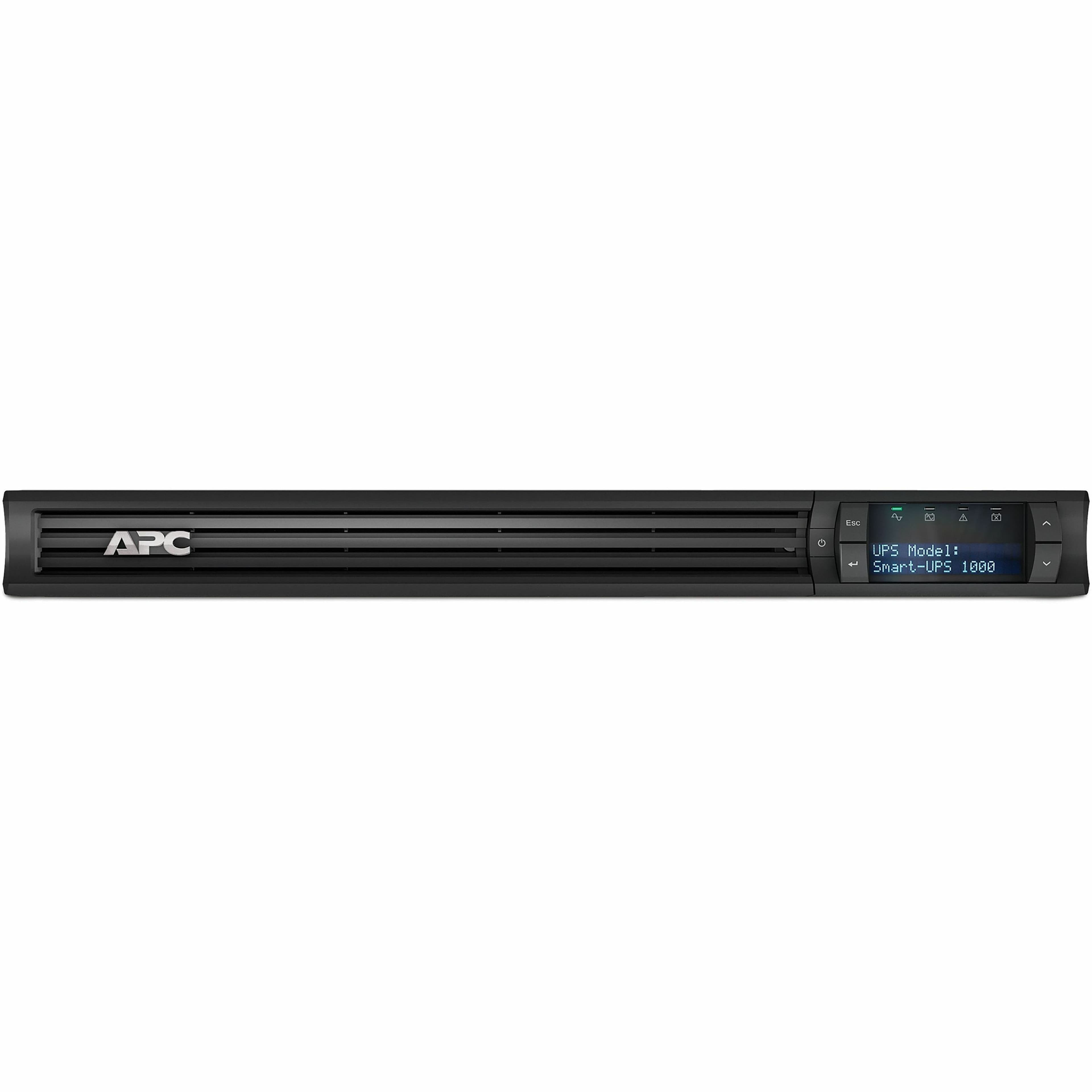 APC Smart-UPS 750 VA LCD 120 V 1U rackmount UPS with front LCD and NEMA 5-15R outlets