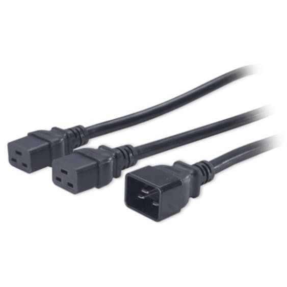 APC AP9898 C20 to (2) C19 Power Cord Splitter, 1.8 m | Enterprise