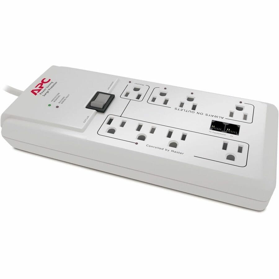 APC P8GT 8-outlet surge protector with phone-line protection for home office use