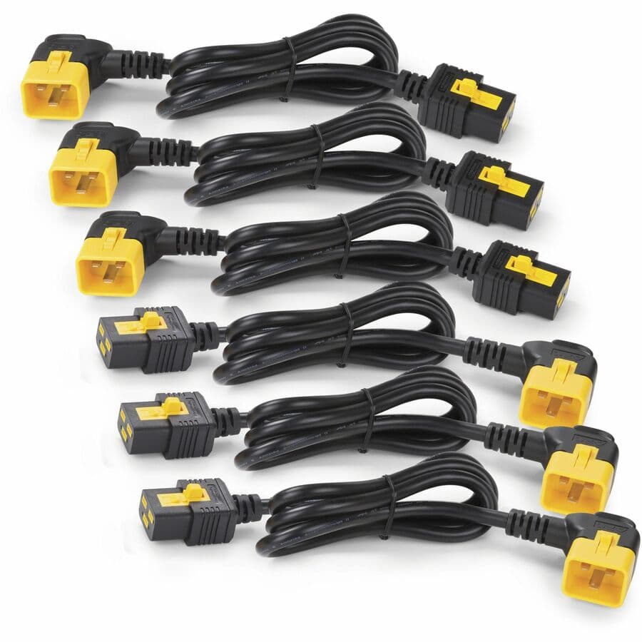 APC locking C19 to C20 0.6 m 90-degree power cord kit for rack equipment