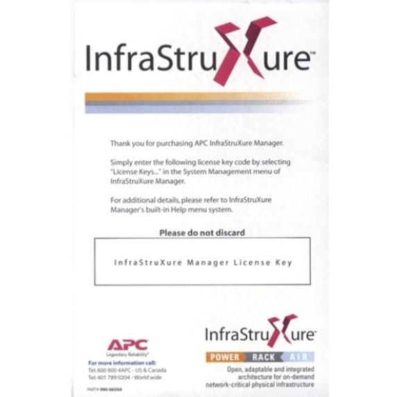 APC InfraStruXure Manager 25 Node License | APC Licensing, Enterprise