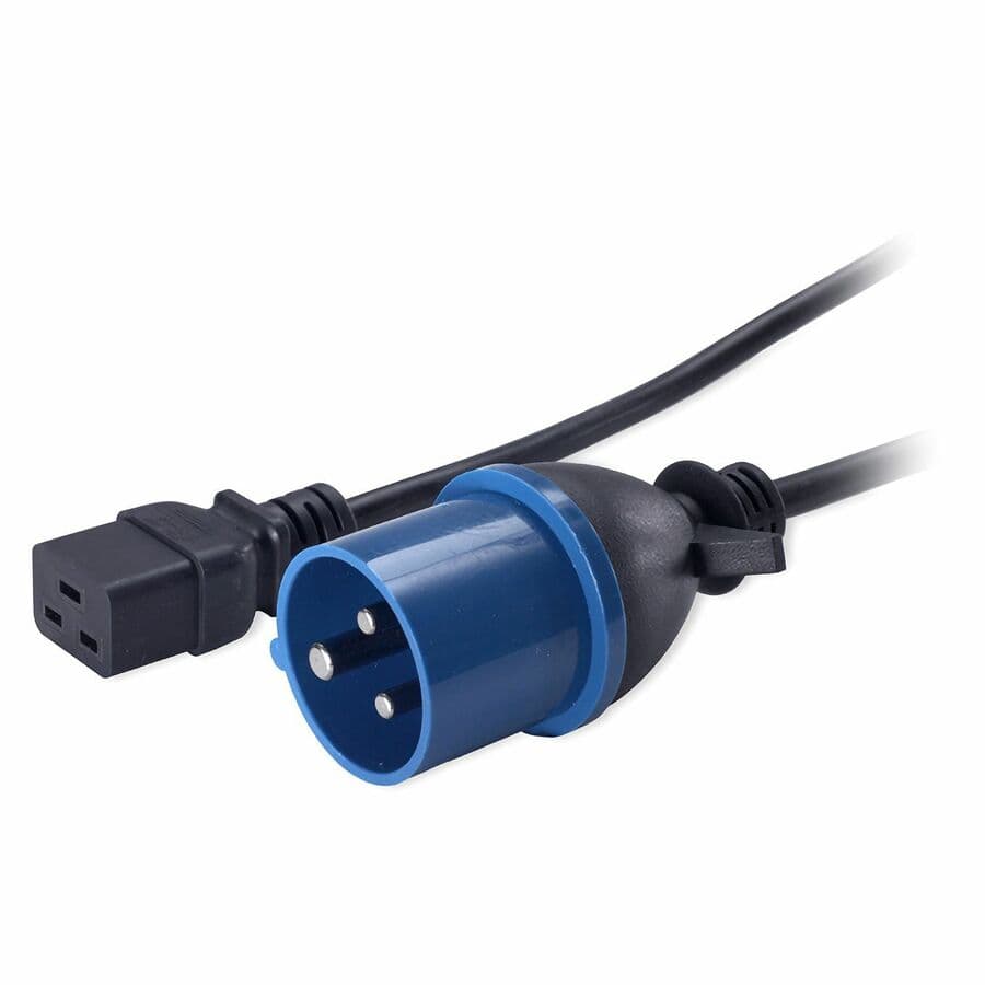 APC AP9876 power cable, IEC 320 C19 female to IEC 309 male, 8 ft black cable