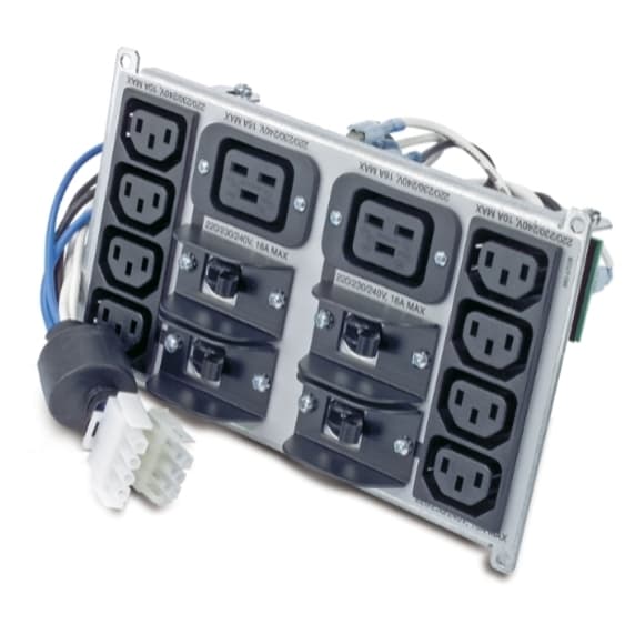 APC Symmetra RM 220-240V backplate kit with 8 IEC320 C13 and 2 IEC320 C19 outlets