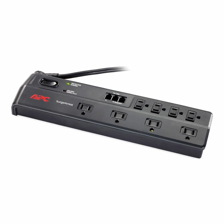 APC SurgeArrest Home/Office 8OUT surge protector strip with 8 outlets and 3 ft cord