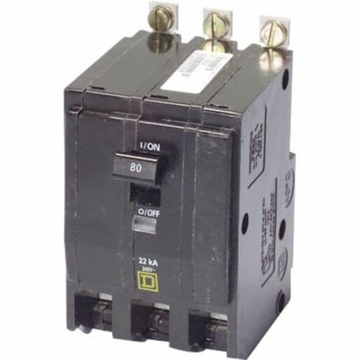 APC Schneider Electric 3-pole 80 amp bolt-on Square D circuit breaker