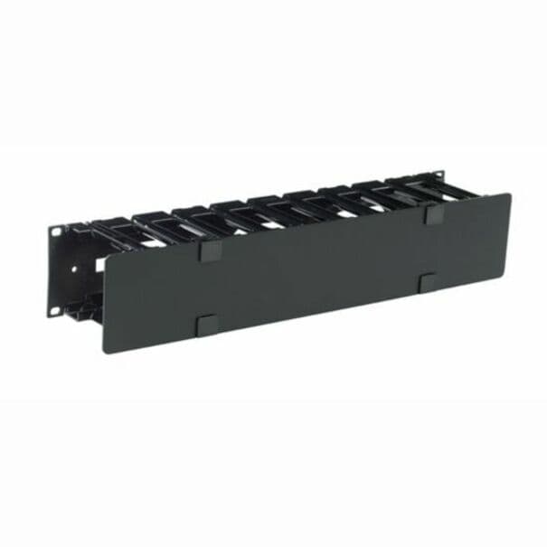 HORIZONTAL CABLE MANAGER, 2U SINGLE SIDE WITH COVER view 2