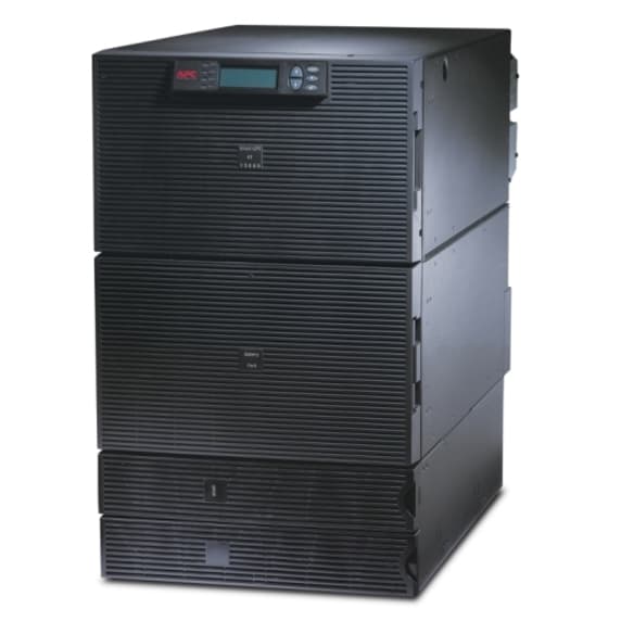 APC Smart-UPS 15 kVA rack-mount UPS with 208 V input and 208 V/120 V step-down transformer