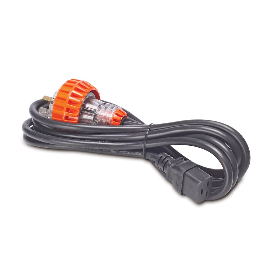 APC AP9897 black power cord with IEC C19 connector to 15A Australia plug, 12 ft