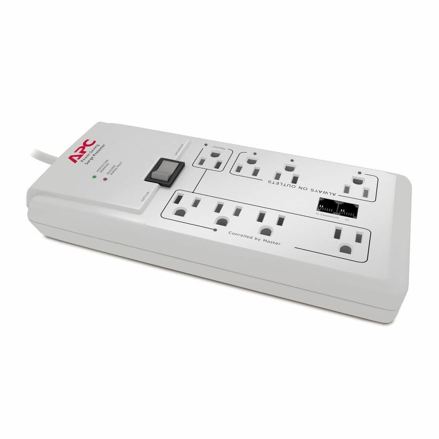 APC P8GT 8-outlet surge protector with phone-line protection for home office use