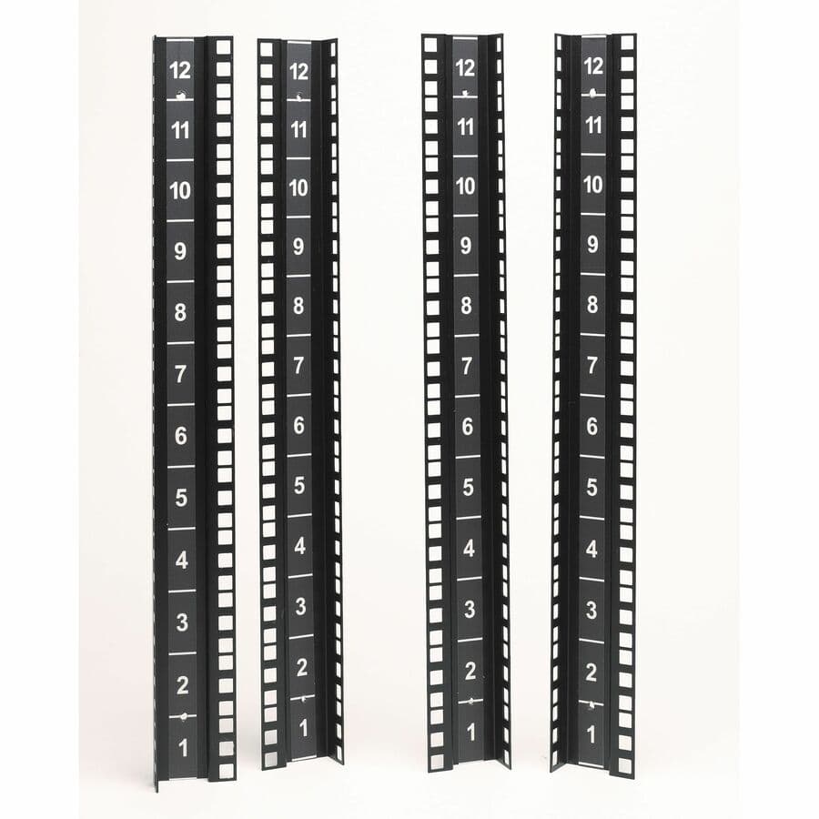 APC NetShelter CX Mini 12U vertical mounting rail kit in black for server enclosure installation